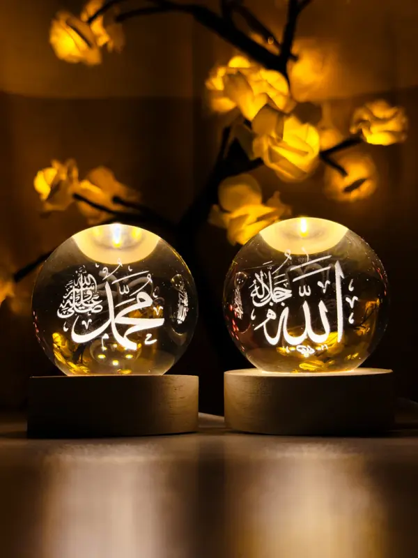 Islam 3D Crystal Ball (Pair)
